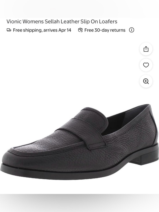Vionic Black Textured Leather Slip-On Penny Loafers main image 8